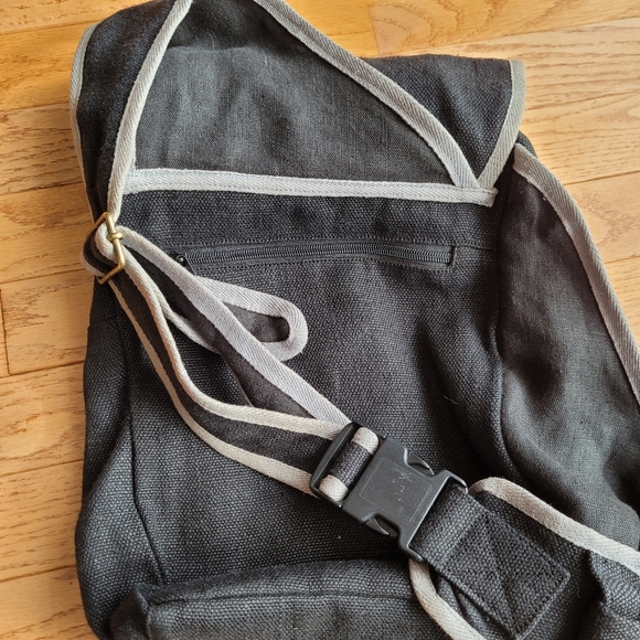 Hemp Crossbody Bag Medium Natural Black Grey Ecolution - Picture 3 of 16